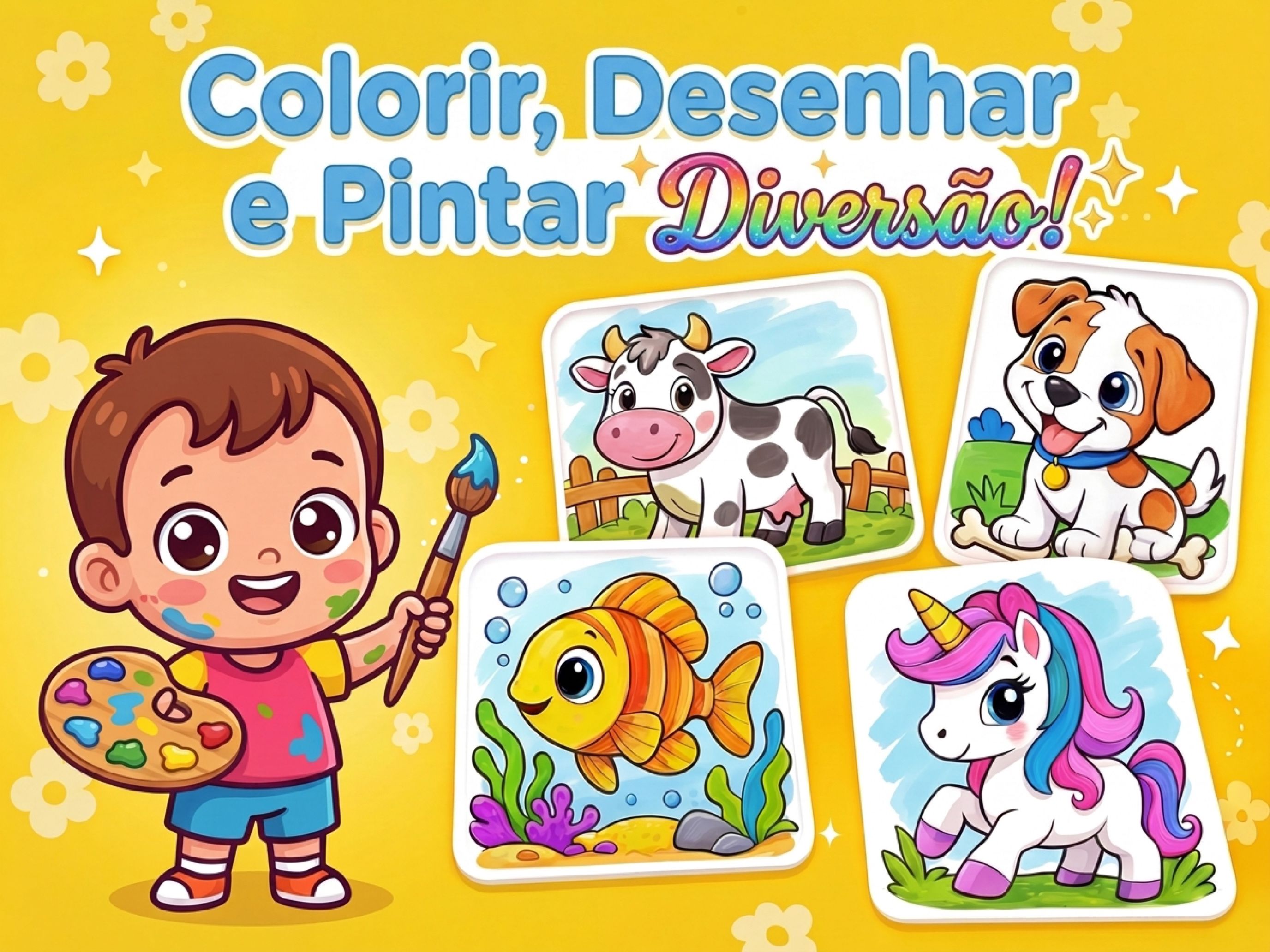 Pintar, desenhar e colorir com diversão