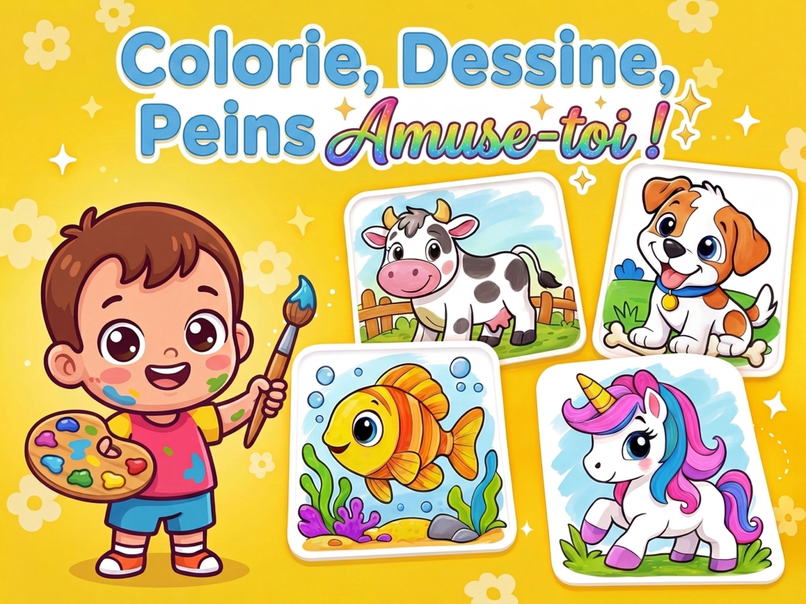 Colorie, dessine, peins — amuse-toi !
