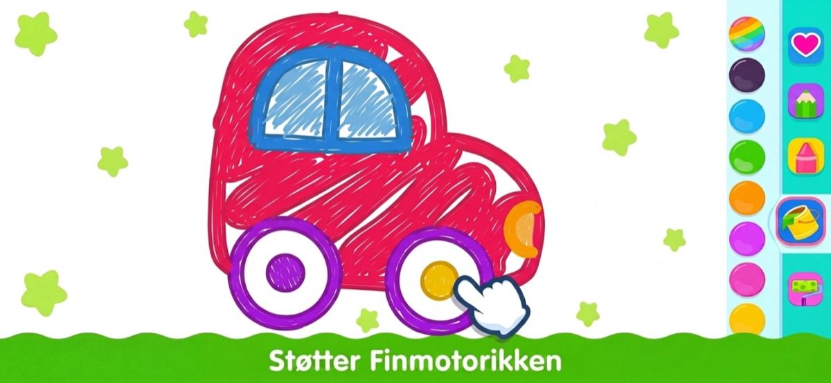 Male-app der støtter småbørns finmotorik