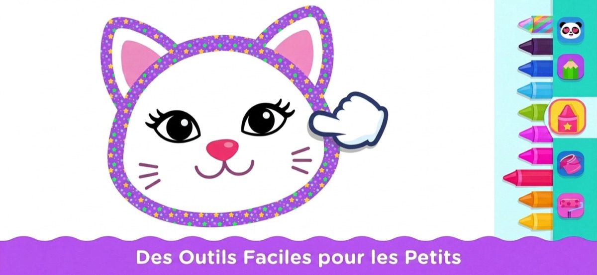 Application de dessin pour enfant de 3 ans — outils faciles avec gros crayons de cire et pot de remplissage dans Kid Doodle