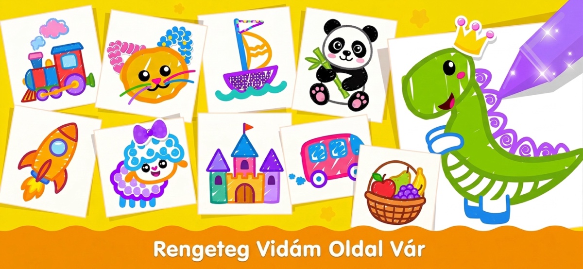 Rengeteg vidám színezőoldal a legkisebbeknek és óvodásoknak a Kid Doodle-ben