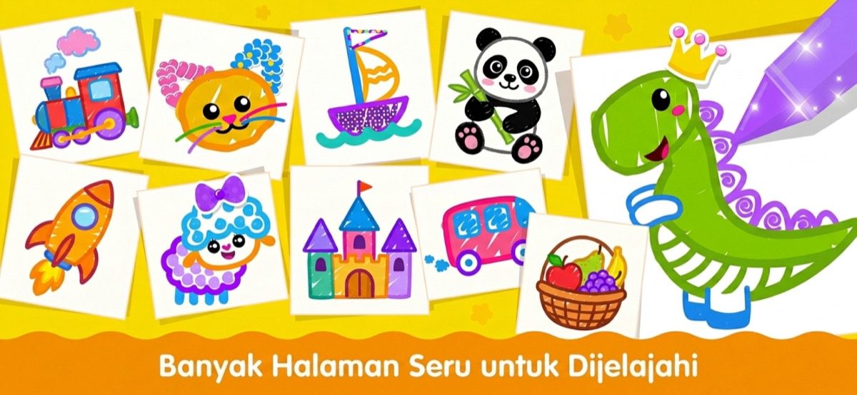 Banyak halaman mewarnai seru untuk balita dan anak prasekolah