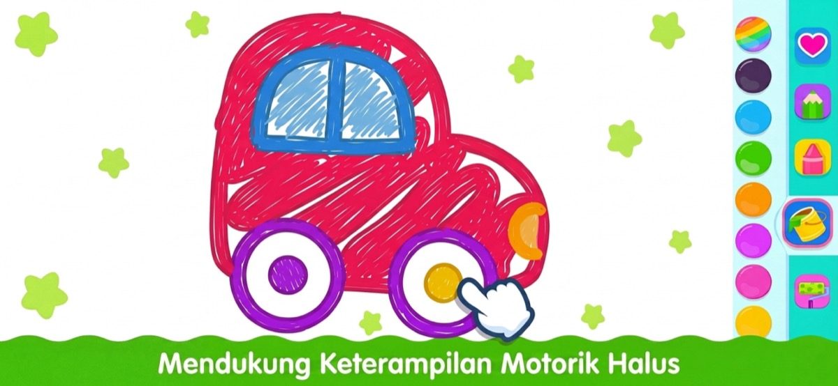 Aplikasi mewarnai yang mendukung perkembangan motorik halus balita