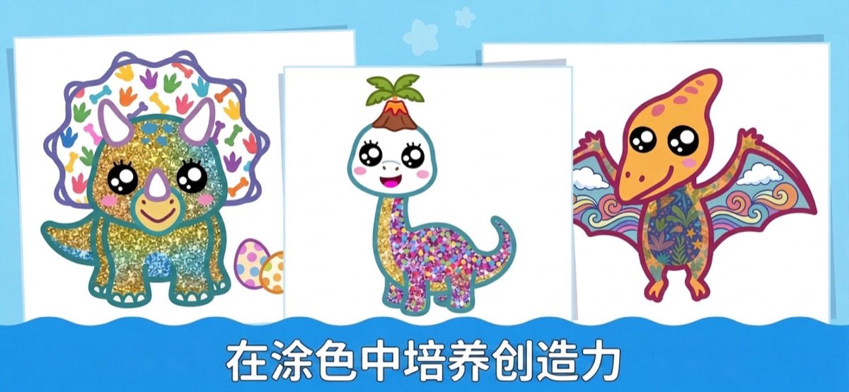 在涂色中培养创造力的儿童App——适合孩子的绘画界面